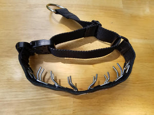 Custom Painted Leather Tactical Covered Prong Collars