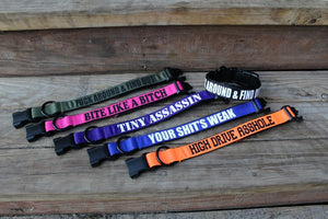 1" wide 'FUCK AROUND & FIND OUT" Dog Collar