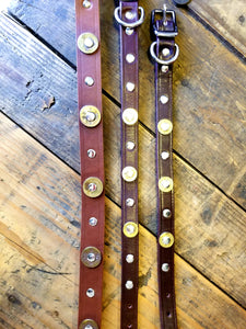 Shotgun Primer Leather Dog Collars