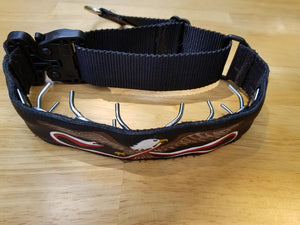 Custom Painted Leather Tactical Covered Prong Collars